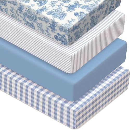 Peryiter 4 Pack Crib Sheets for Baby Brown Silly Goose Soft Baby Bed Sheet Set 52'' x 28" Nursery Crib Sheets for Standard Bed Toddler Mattress Nursery Decor Boys Girls Kids