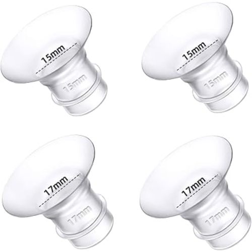 Flange Inserts 15mm 17mm for Medela,Spectra 24mm Shields/Flanges,Compatible with TSRETE,CPPSLEE,Momcozy S9/S9Pro/S12/S12Pro Wearable Breast Pump,Reduce 24mm Nipple Tunnel Down to 4pcs