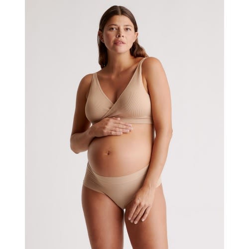 Seamless Crossover Nursing & Lounge Bra (2-pack) in Sand