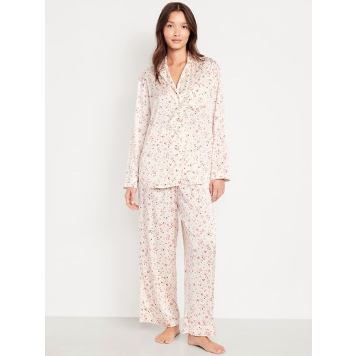 Printed Satin Pajama Pant Set for Women