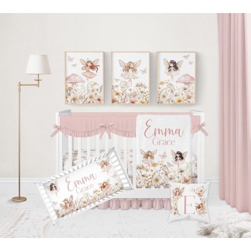 Baby Girl Crib Bedding, Fairy Nursery Bedding, Wildflower Crib Bedding Set Girl, Crib Sets Girl, Fairy Nursery Decor Girl, Fairy Crib Sheet