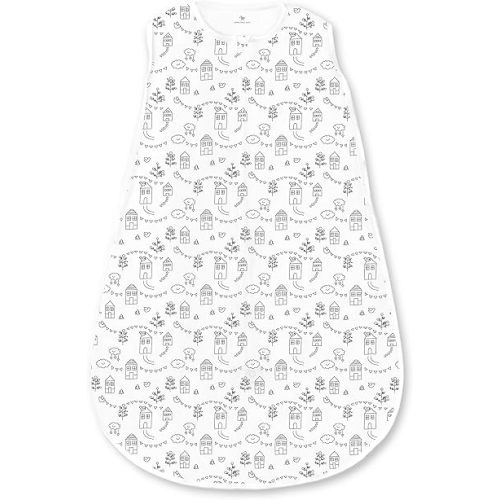 Amazing Baby Cotton Sleeping Sack, Wearable Blanket with 2-way Zipper, Black Little Village, Small (0-6 mo)