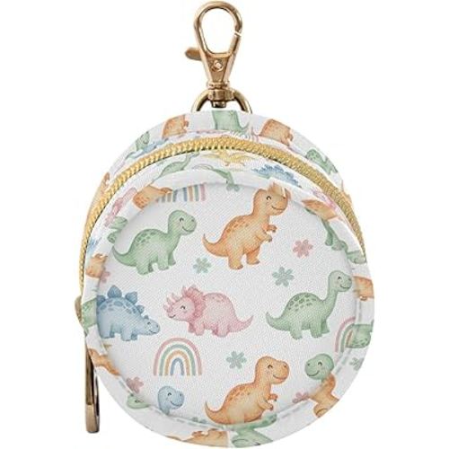 Dinosaurs Rainbows White Pacifier Holder Case Newborn Pacifier Storage Pouch for Boys Girls Easy Attach to Diaper Bag Portable Baby Essentials Container