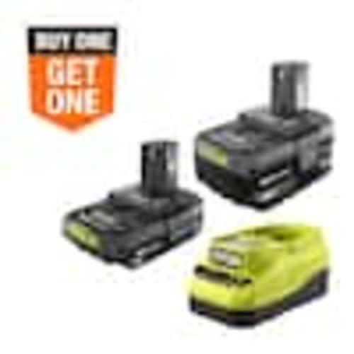 RYOBI ONE+ 18V Lithium-Ion Starter Kit with 2.0 Ah Battery, 4.0 Ah Battery, and Charger PSK106SB