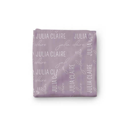 Personalized Dusty Purple Baby Name Swaddle Blanket | Caden Lane