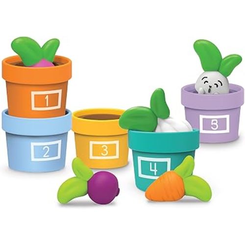 Learning Resources Hide & Seek Vegetable Garden , Preschool Learning Activities, Montessori Toys, Sustainable Toys, Easter Gifts, Ages 18 Months+, 10 Pieces