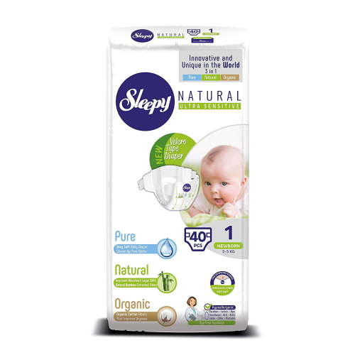 Diapers Newborn/Size 1 (4-11 lb), 40 Count - SLEEPY Disposable Baby Diapers