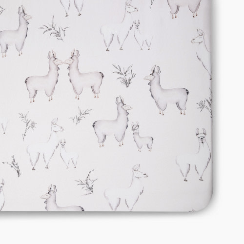 Oilo Studio Jersey Crib Sheet - Llama