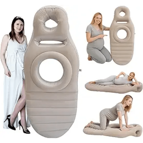 Inflatable Pregnancy Pillow, Pregnant Woman's Abdominal Hole Full Body Inflatable Bed Abdominal Mattress, Prone Pregnancy Pillow - Pregnant Woman's Swimming Pool Float