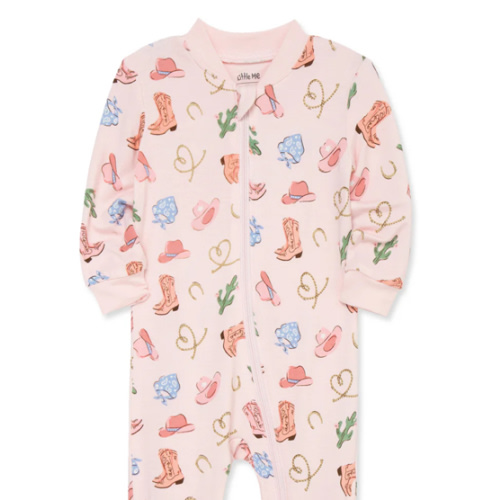 Cowgirl Zip Front Footie Pajama (12M-24M)