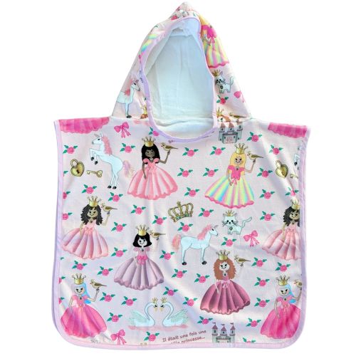 Serviette poncho à capuchon pour bébé (0-18 mois) : Princesses roses e – Tipou bébé