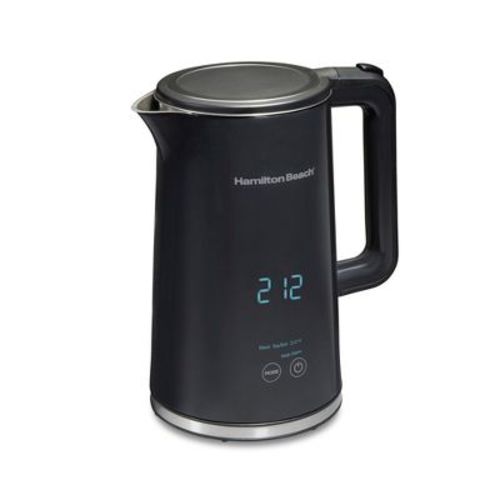 Hamilton Beach 1.7L Digital Cool Touch Kettle 41033: Stainless Steel Tea Maker, Portable Electric Water Kettle, 1500W, Black