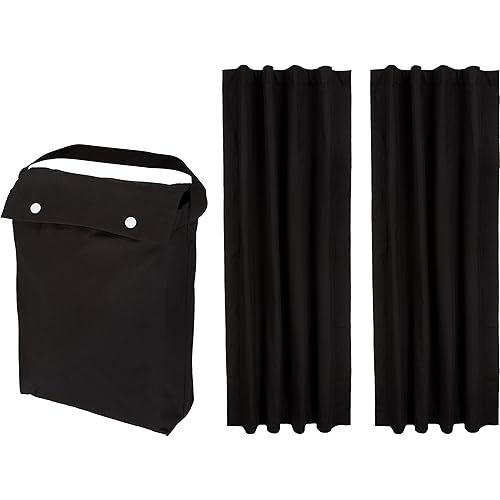 Amazon Basics Portable Blackout Curtain Shade with Suction Cups, 50" x 78", 2-Pack, Black