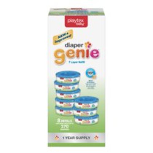 Playtex Baby Diaper Genie Diaper Disposal Pail System Refills, 1 year supply, 8pk