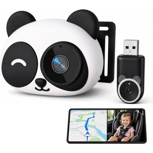 Wireless Car Camera CarPlay Monitor 1080P HD Backseat Camera for Car Vehicle Video Monitor Wide Angle Lens Plug and Play Split Screen Display