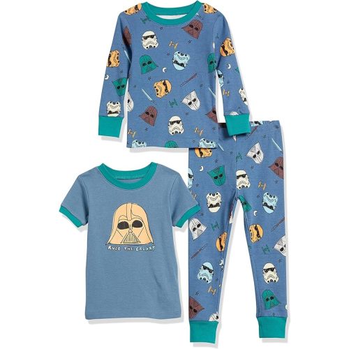 Amazon Essentials Disney | Marvel | Star Wars Boys and Toddlers' Snug-Fit Cotton Pajama Sleepwear Sets, Multipacks