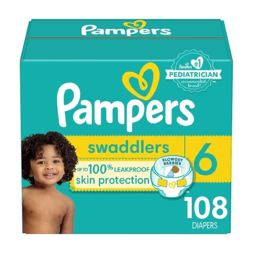 Pampers Baby Diapers - Swaddlers - Size 6, 108 Count, Ultra Absorbent Disposable Infant Diaper