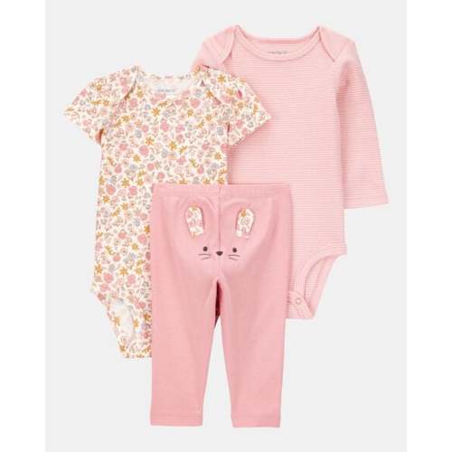 Baby Girl 3-Piece Floral Mouse Little Character Set® - Pink | Carter's