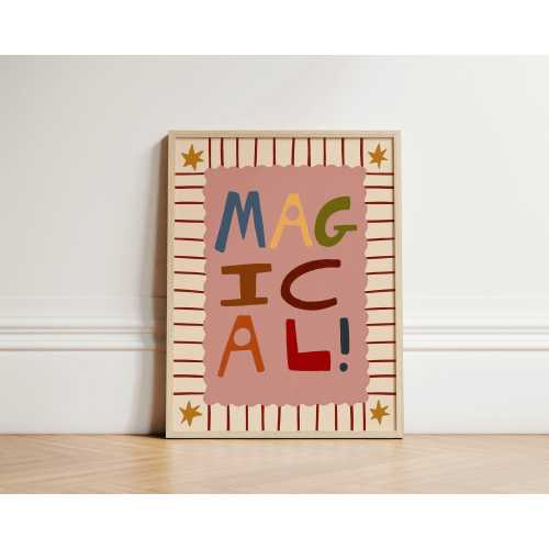 Magical Print, Colourful Nursery Print, Toddler Bedroom, Illustration Wall Art, Nursery Wall Art, Eclectic Nursery Print, Play Room UNFRAMED