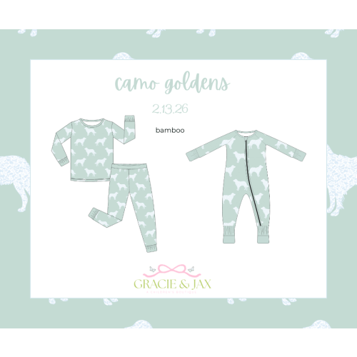 Camo Goldens bamboo zippy – Gracie + Jax