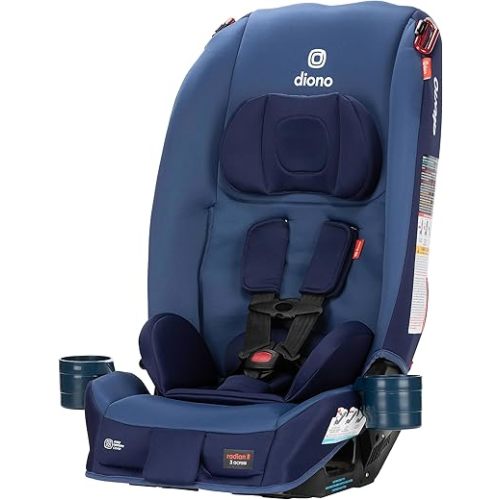 Diono Radian 3R, All-in-One Convertible Car Seat, Rear and Forward Facing, 10 Years 1 Car Seat, Slim Fit 3 Across, Blue Surge