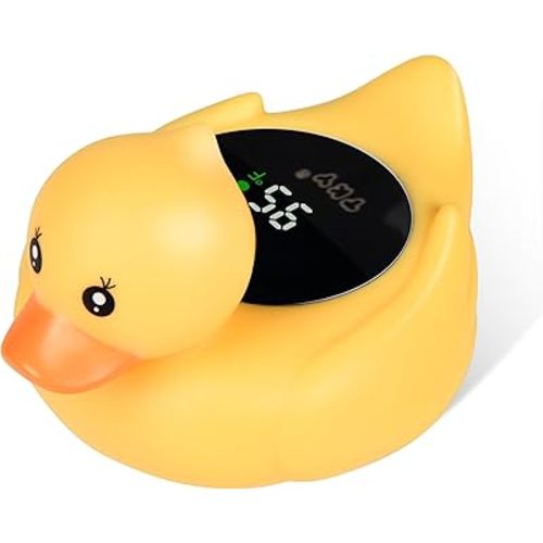 Baby Bath Thermometer - Digital Floating Water Thermometer with LED Display & Color Temperature Alerts, Rechargeable Bath Toy for Infant Bathtub Safety, Newborn Bath Essentials Gift