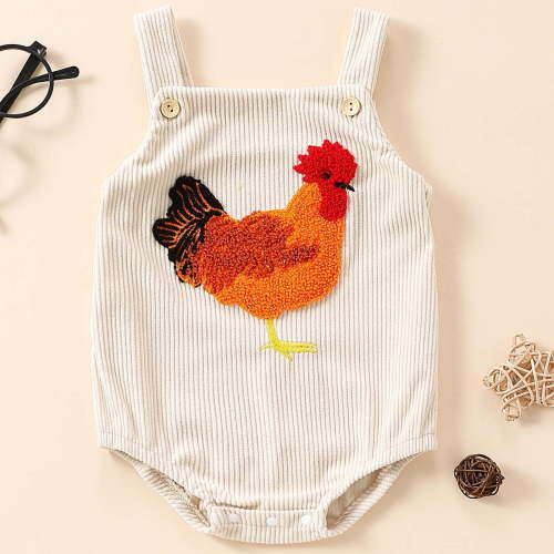 BLTIBY Newborn Baby Boy Girl Summer Romper Corduroy Printed Printed Overalls Infant Toddler Fashion Button Clothes Beige 0-3Months