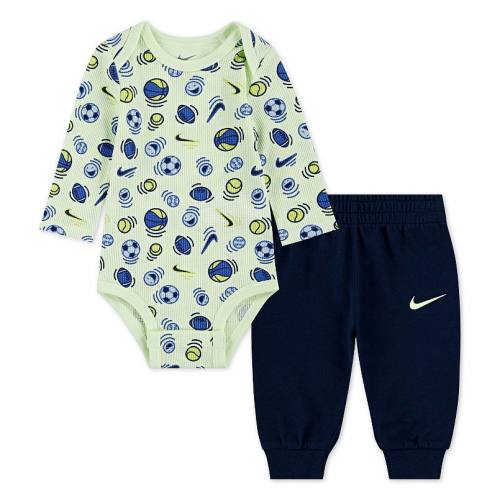 Baby Boys Nike Printed Sports Long Sleeve Bodysuit & Pants 2-Piece Set