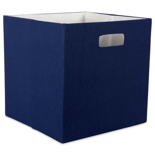 Contemporary Home Living Nautical BLue Cube Storage Bin 11"
