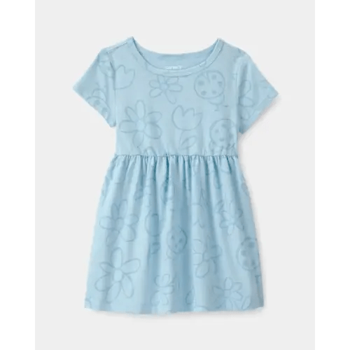 Baby Girl Floral Ladybug Short-Sleeve Dress - Blue | Carter's