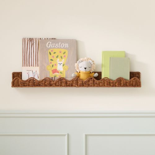 Rattan Wave Wall Shelf