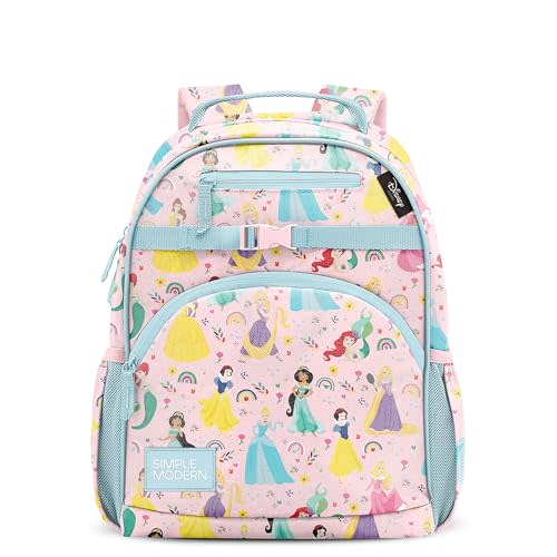Simple Modern Medium Disney Toddler Backpack for School Girls and Boys | Kindergarten Elementary Kids Backpack | Fletcher Collection | Kids - 15" tall | Princess Rainbows