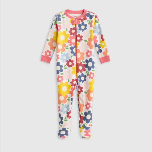 100% Organic Cotton Footie Pajama in Pop Floral