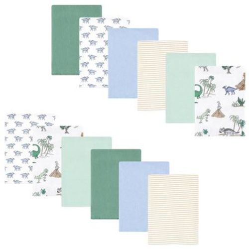 Luvable Friends Hudson Baby Flannel Burp Cloths 12pk Set