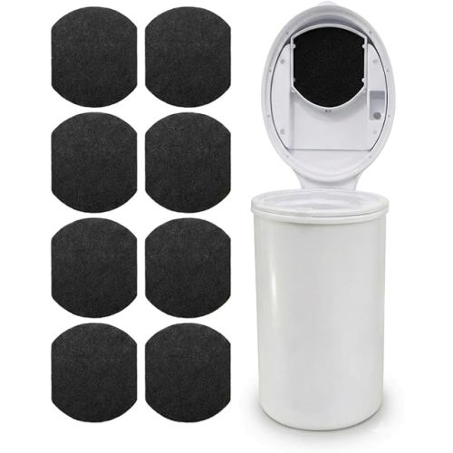 8 Pack Diaper Pail Deodorizer Refills Compatible with Ubbi Diaper Pail, Activated Charcoal Odor Absorbing Carbon Filters for Baby Diaper Trash Can, Helps Control Odors & Keep Home Fresh
