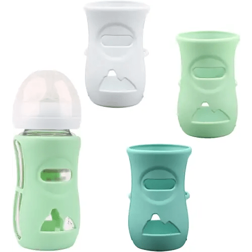 3 Pack Silicone Sleeves for Avent Natural Glass Baby Bottles, Anti Breakage Baby Bottle Holder, Compatible Philips Avent Glass Natural Baby Bottle 8 oz, BPA Free