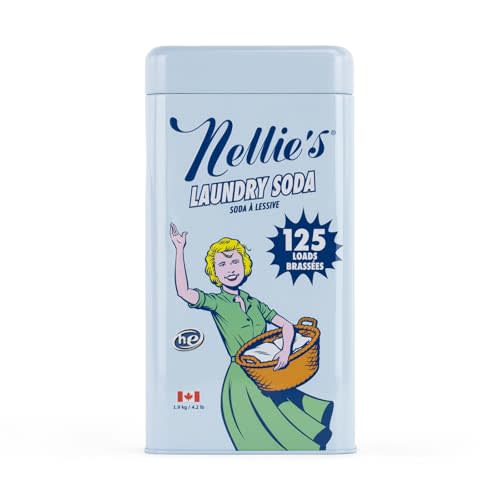 Nellie's Laundry Soda | Laundry Detergent Powder, 125 Load | Made in Canada | Septic-Safe, HE Compatible & Fragrance-Free - Concentrated Formula - Simple, Safe ingredients