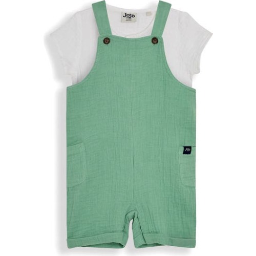 Cotton Bodysuit & Shortalls Set, 6-12M