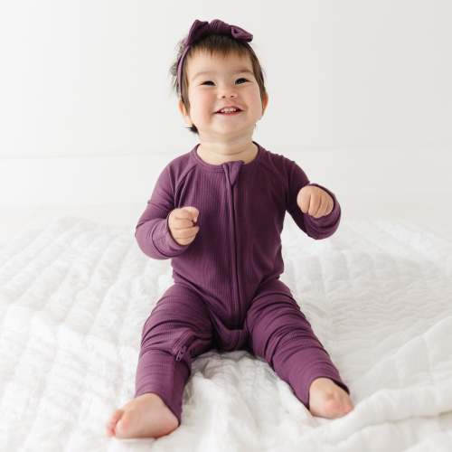Mulberry Small Ribbed Zip Romper