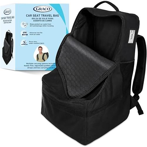 Graco Padded Car Seat Travel Bag & Infant Carrier Backpack, Black