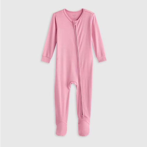 Bamboo Footie Pajama - Baby in Misty Rose