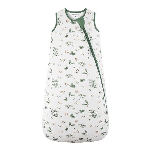Mosebears Unisex Rayon Made from Bamboo Sleep Sack with 2-Way Zipper,2.5 Tog Baby Winter Sleep Sack(Plant,6-18 Months)