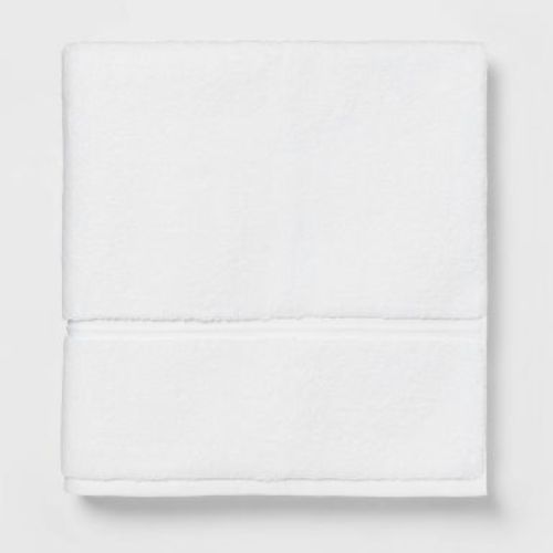 Spa Plush Oversized Bath Towel White - Threshold™: 100% Cotton, Heavyweight 550-800 GSM, Terry, OEKO-TEX Certified
