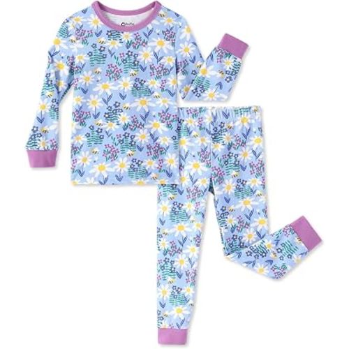 PATPAT Baby & Toddler Pajamas with Organic Cotton, 2-piece PJs for Girl Boy | Organic Cotton, Soft, Breathable Comfort, Gentle on Sensitive Skin, Tagless Design, Stretchy Fit, GOTS Certified, Easy Care