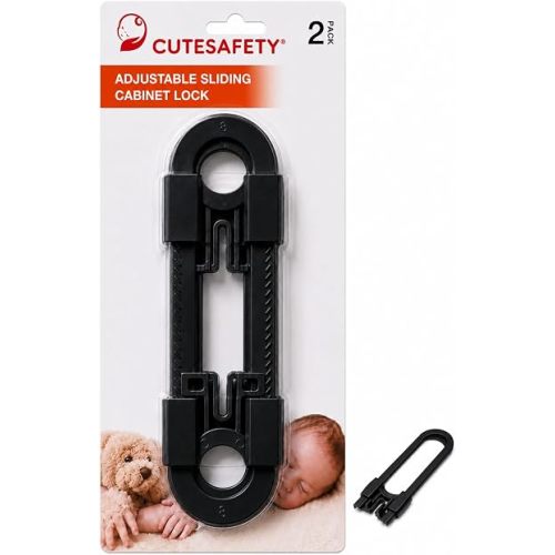 Child Proof Cabinet Locks, Baby Proofing, 2 Pack, Black