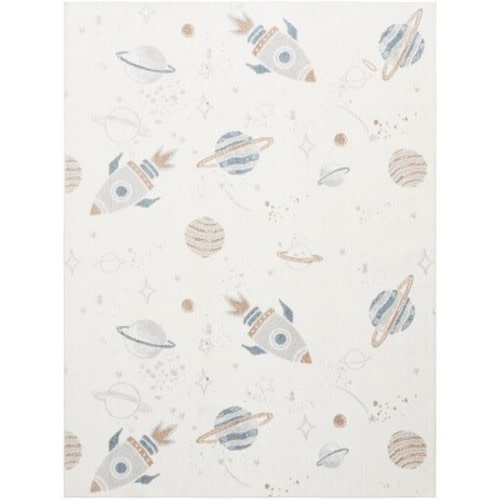 Nourison Astra Machine Washable Space 4' x 6' Ivory Multicolor Kids Indoor Rug