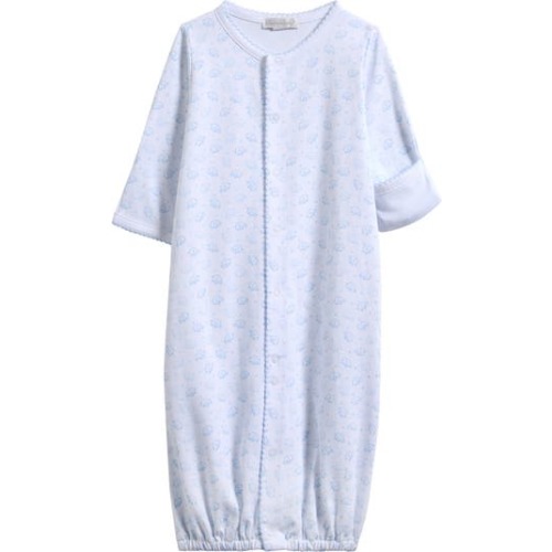 Ele-Fun Print Convertible Pima Cotton Gown, Newborn