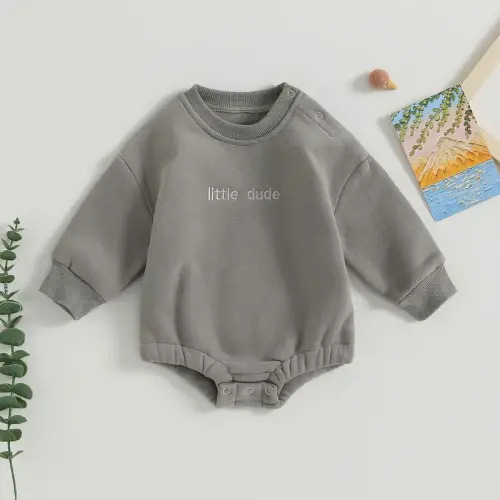 Newborn Baby Boy Little Sweatshirt Romper Long Sleeve 0 3 6 12 - TikTok Shop