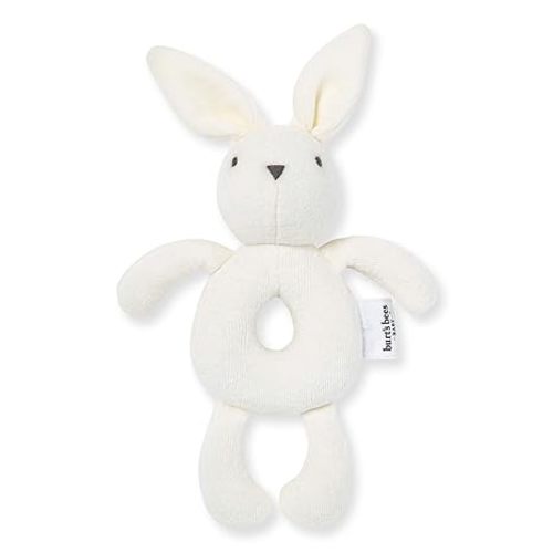 Burt's Bees Baby Unisex Infant Rattle Toy, Nursery Sensory Animal Plush Made with 100% Organic Cotton Shell and Polyester Fill, Sweet Bear, Bunny, or Dog Stuffed Animals for Babies