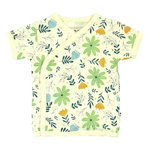 Babysoy Unisex Baby Short Sleeve Wrap Around Kimono Tee Shirt